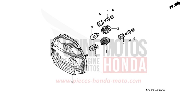 TAILLIGHT for Super Blackbird IRON NAIL SILVER METALLIC-U (NH167D) from 2006